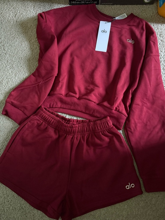 ALO Yoga Pants - ALO Yoga Women's Deep Burgundy Athletic Lounge Shorts